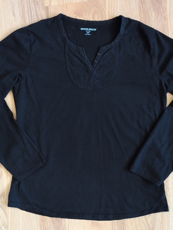 Woolrich Tops - Woolrich Black Long-Sleeve Henley - Medium